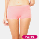 Envie Pack of 2 Regular Fit Mid Rise Boyshorts - NVS5018 (Woodrose)