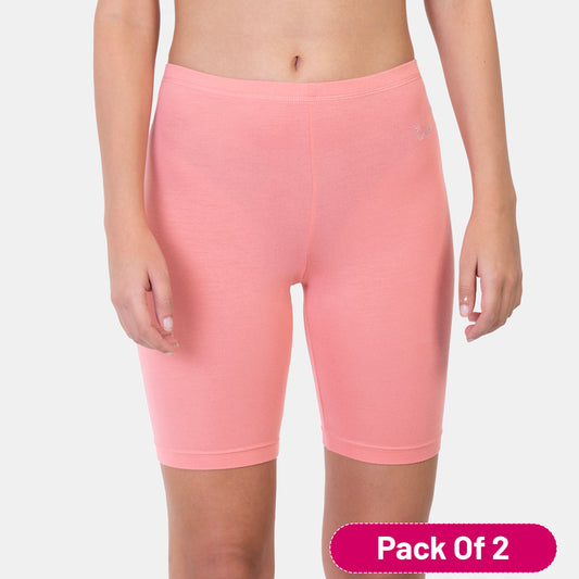 Envie Value+ Hugged Fit Thigh Length Cycling Shorts - NVS5020 (Wood Rose)