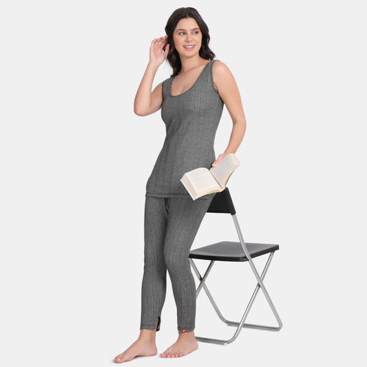 Envie Regular Fit Scoop Neck Thermal Tank Top - NVTHTM112 (Black)