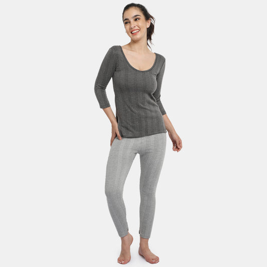 Envie Regular Fit 3/4th Sleeve Thermal Warmer - NVTHTM113 (Anthra Melange)