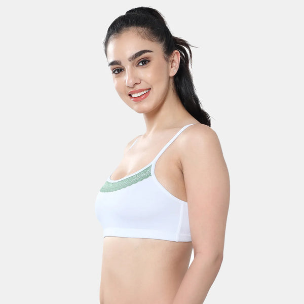 Envie Girls Non-Padded Non-Wired Full Coverage Beginners Bra - NVGB1113 (White)