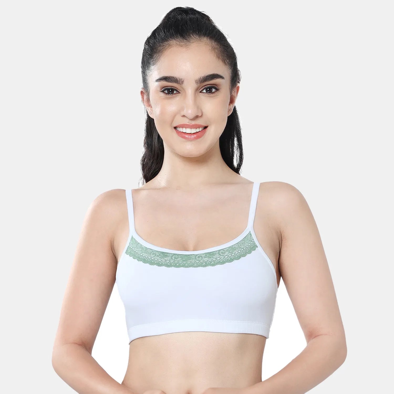 Soft comfortable girls bra white Envie full coverage non wired non padded lightweight beginners bra for teens