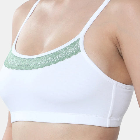 Soft comfortable girls bra white Envie full coverage non wired non padded lightweight beginners bra for teens
