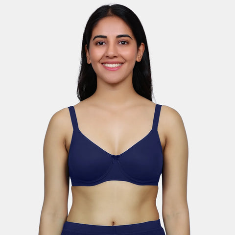 Envie women’s navy T-shirt bra non padded wired 3/4th coverage soft support bra