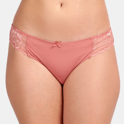 Envie Non-Padded Wired 3/4th Coverage T-Shirt Bra With Low Rise Half Rear Coverage Bikini - ST1132-2060(Mauve Mist)