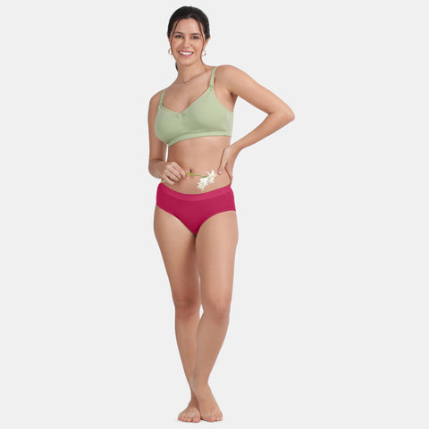 Envie Medium Rise 3/4th Rear Coverage Hipster(Pack Of 2) - NVP2059(Nude Dark Maroon)