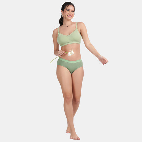 Envie Medium Rise 3/4th Rear Coverage Hipster(Pack Of 2) - NVP2059(Woodrose fair Green)