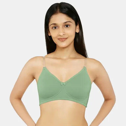 Soft fair green minimiser bra Envie cotton spandex non padded comfortable bra for women