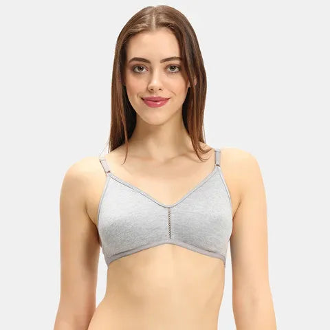 Grey melange 3/4th coverage T-shirt bra Envie non padded non wired smooth daily wear lingerie