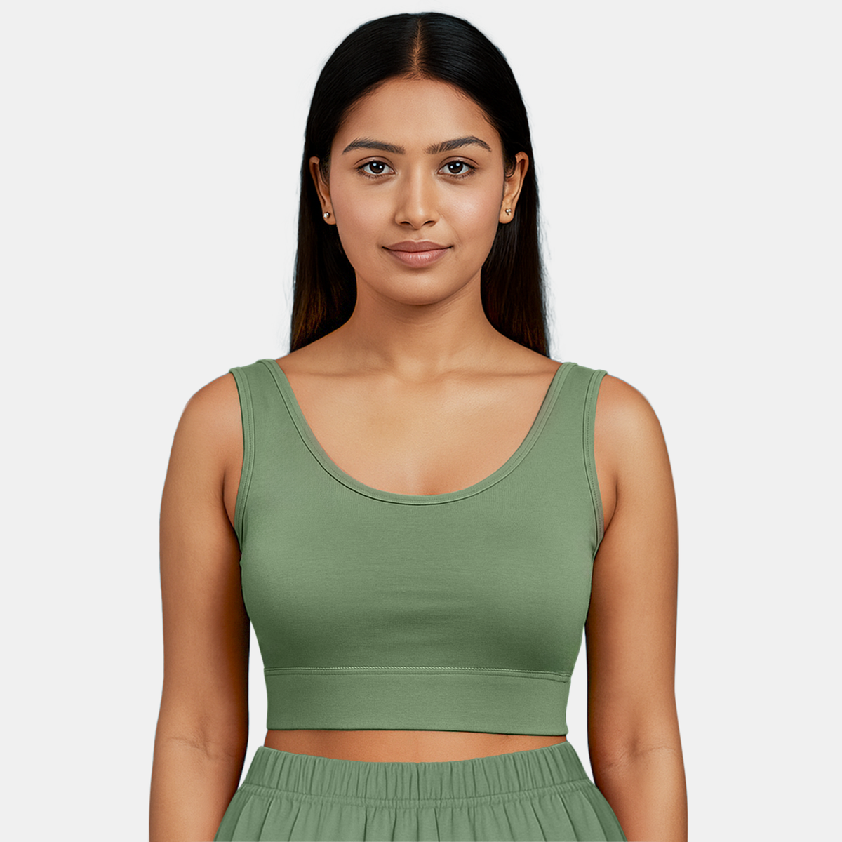 Envie Padded Non-Wired Full Coverage Sports Bra With Removable Padding - NVB1127 (Green)