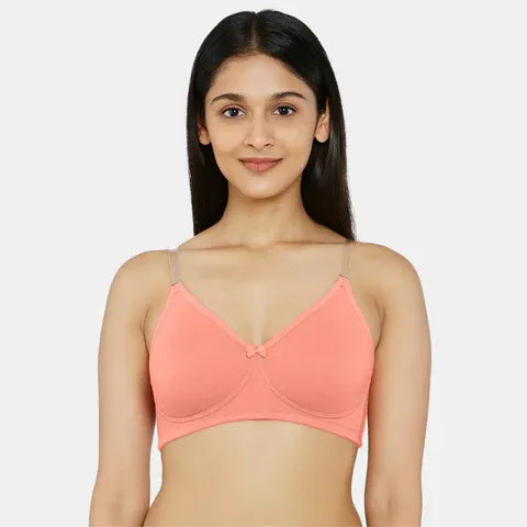 Soft peach minimiser bra Envie cotton spandex non padded comfortable bra for women