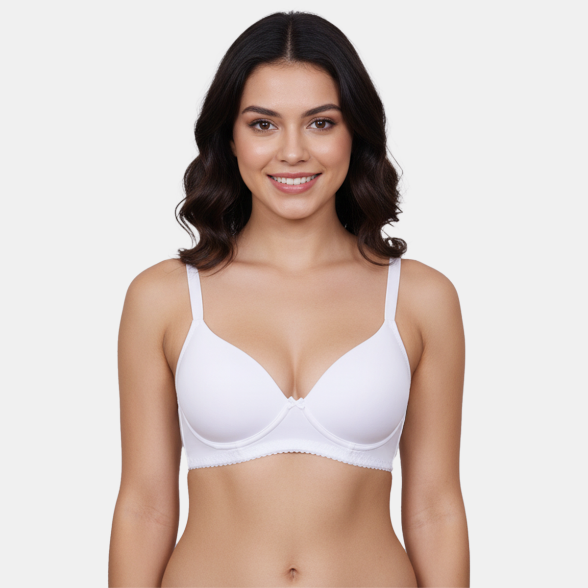 Envie Padded Non Wired Moulded 3/4th Coverage T-shirt Bra - NVB1143 (White)