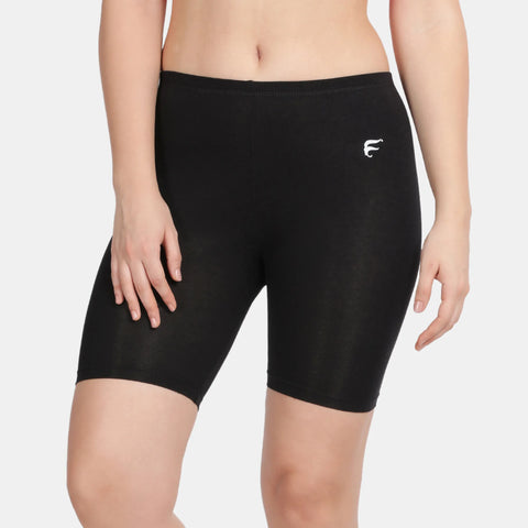 Envie Pack of 2 Hugged Fit Thigh Length Cycling Shorts - NVS5019 (Black)