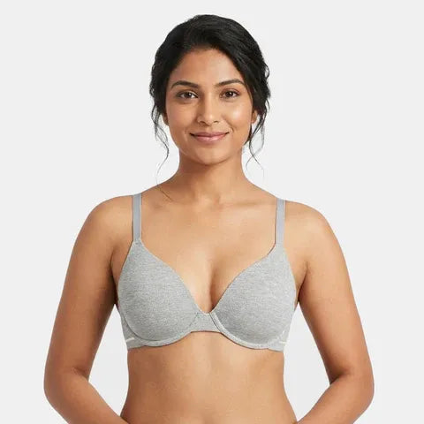 Envie Padded Wired 3/4th Coverage Demi Cup Bra (Pack of 2) - NVBDEMI (Grey Melange)