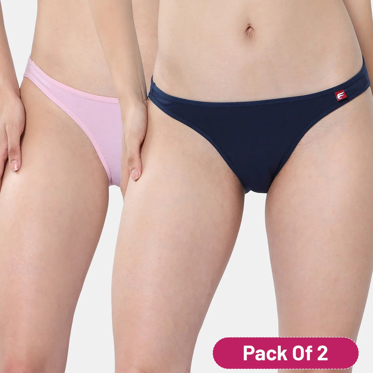 Envie Low Rise Half Coverage Bikini (Pack of 2) - NVP2055 (Black Pink)