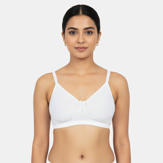 Envie Non-Padded Non-Wired 3/4th Coverage Minimiser Bra - NVB1139 (White)