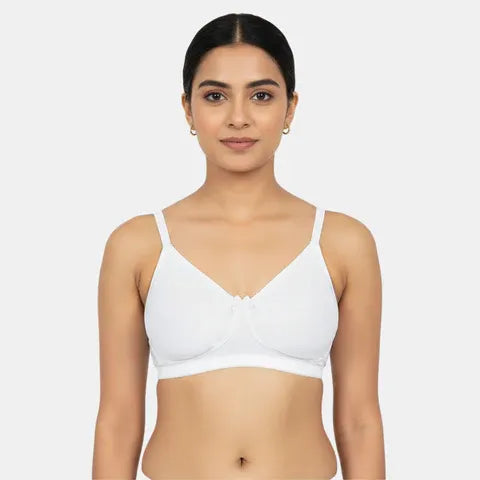 Envie minimiser bra non padded non wired 3/4th coverage NVB1139 white smooth full coverage reducing bust everyday comfort bra for women