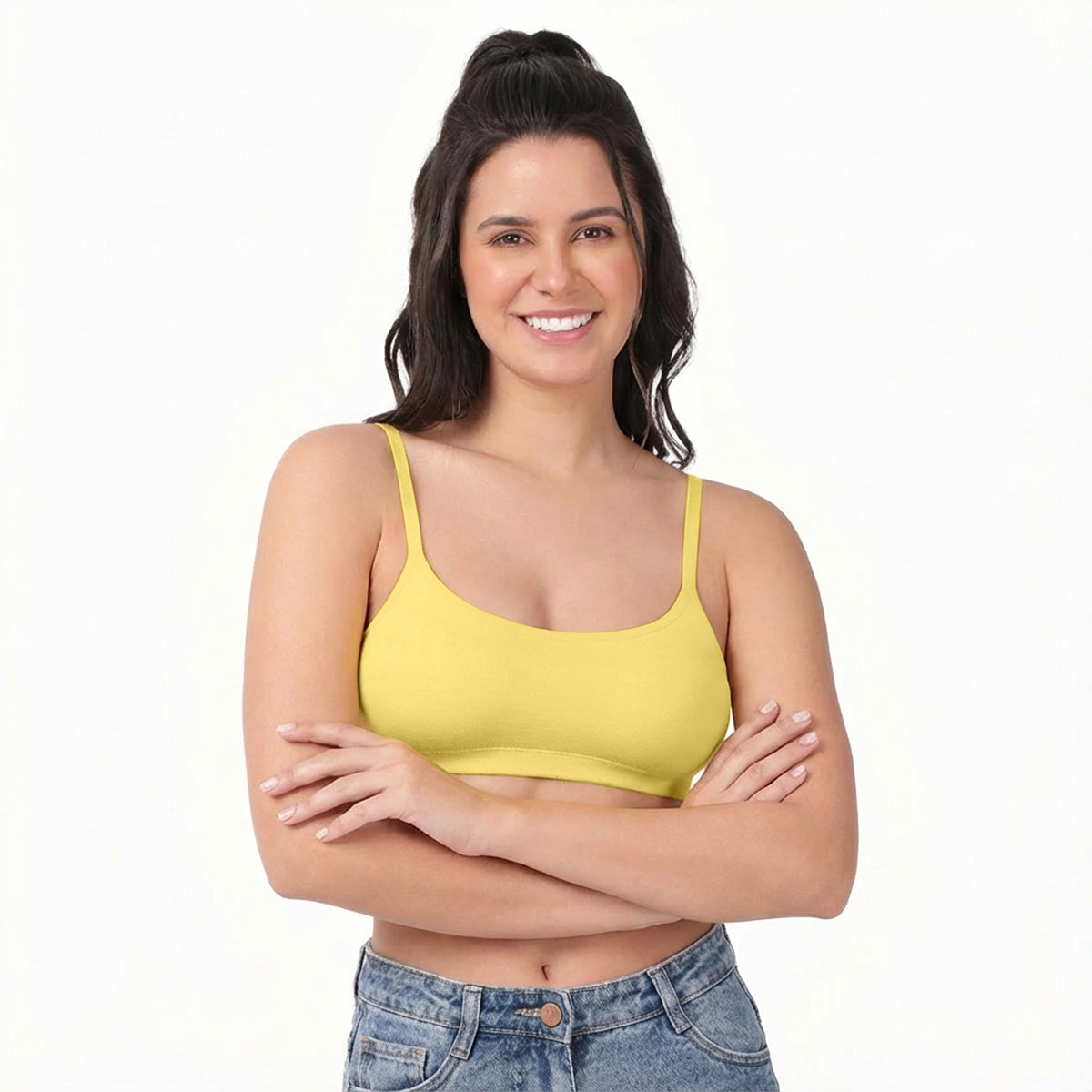 Envie Girls Non-Padded Non-Wired Full Coverage Beginners Bra - NVGB1008 (Yellow)