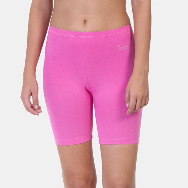 Envie Pack of 2 Hugged Fit Thigh Length Cycling Shorts - NVS5019 (Pink)