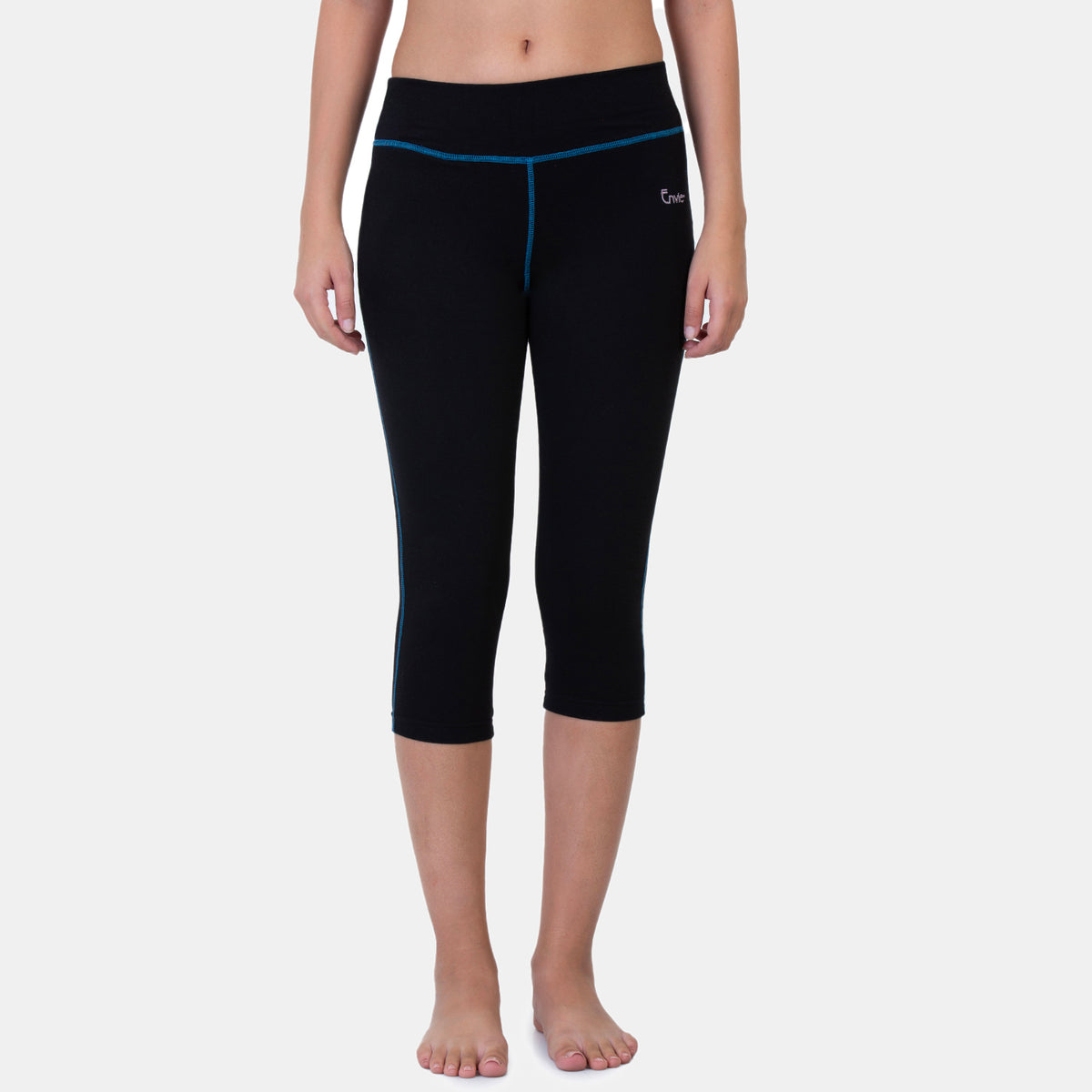 Envie Hugged Fit 3/4th Length Capri - NVCP6004 (Black)