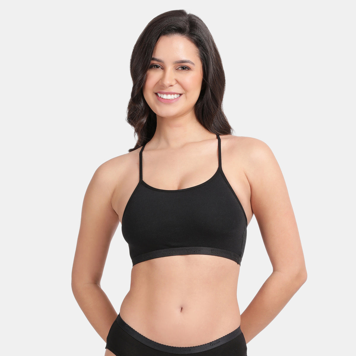 Envie Girls Non-Padded Non-Wired 3/4th Coverage Beginners Bra - NVGB1125 (Black)