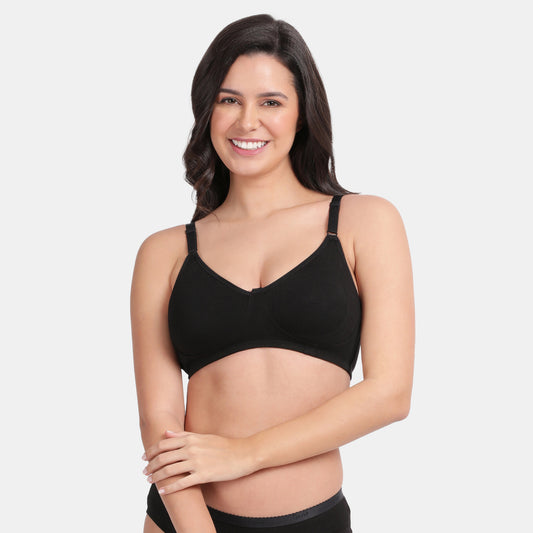 Envie Non-Padded Non-Wired 3/4th Coverage Minimiser Bra - NVB1024 (Black)