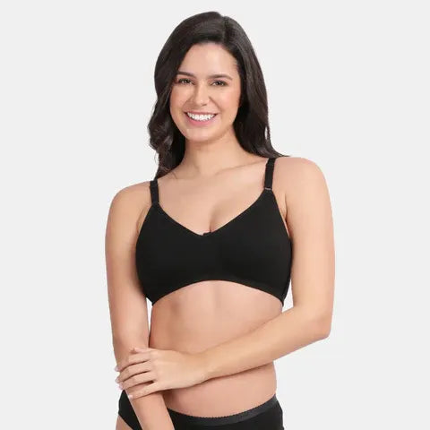 Envie women’s black minimiser bra non padded non wired 3/4th coverage soft cotton bra
