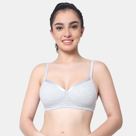 Envie Padded Non-Wired 3/4th Coverage T-Shirt Bra - NVB1007 (Grey Melange)