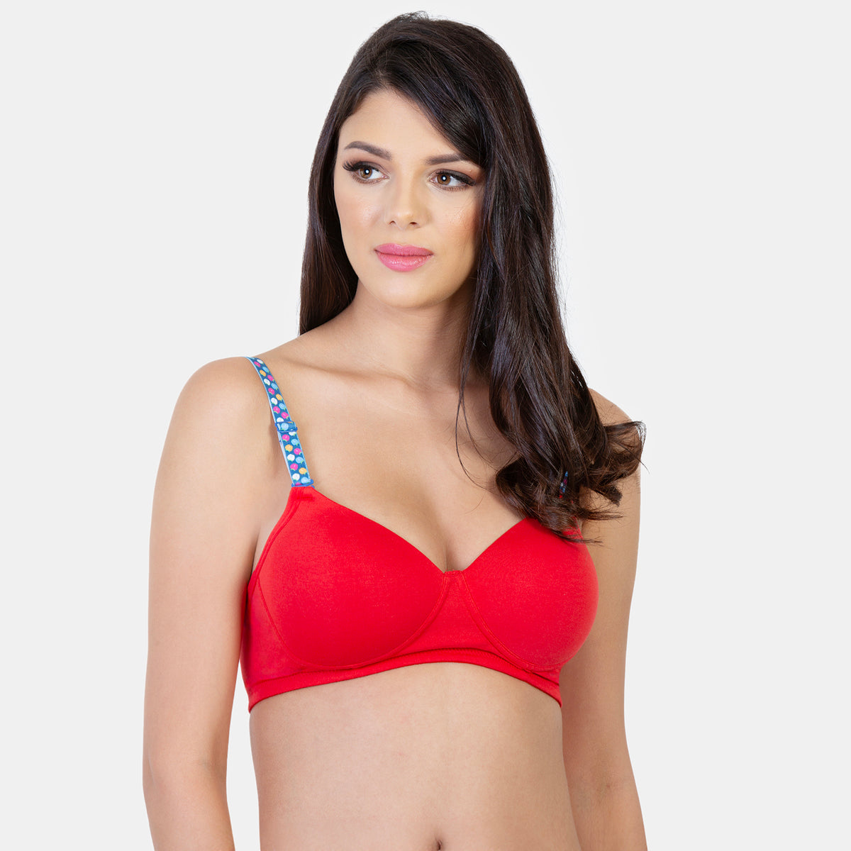 Envie Padded Non-Wired 3/4th Coverage T-Shirt Bra - NVB1043 (True Red)