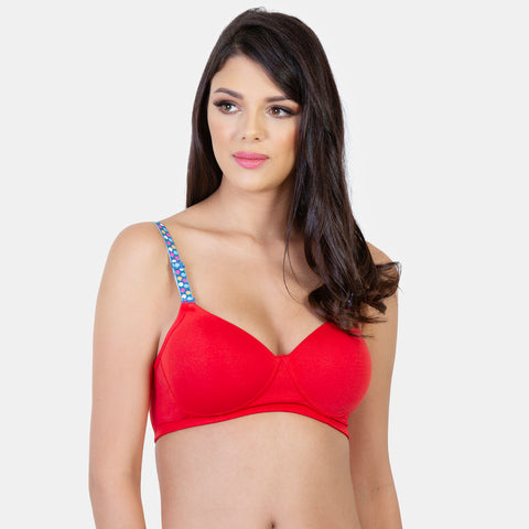 Envie Padded Non-Wired 3/4th Coverage T-Shirt Bra - NVB1043 (True Red)