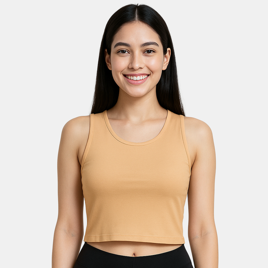 Envie Regular Fit U Neck Short Length Camisole Tank Top - NVC3033 (Nude)