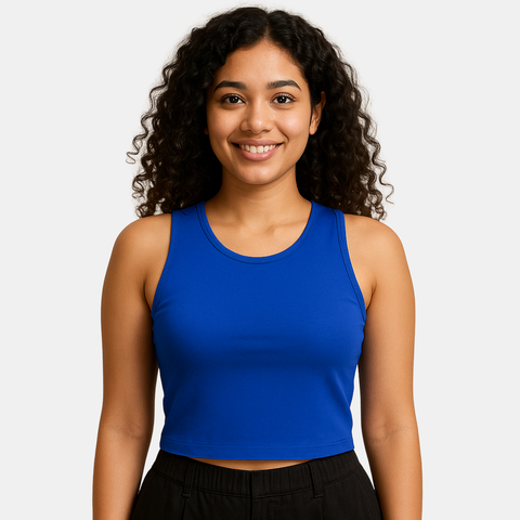 Envie Regular Fit U Neck Short Length Camisole Tank Top - NVC3033 (Sapphire)