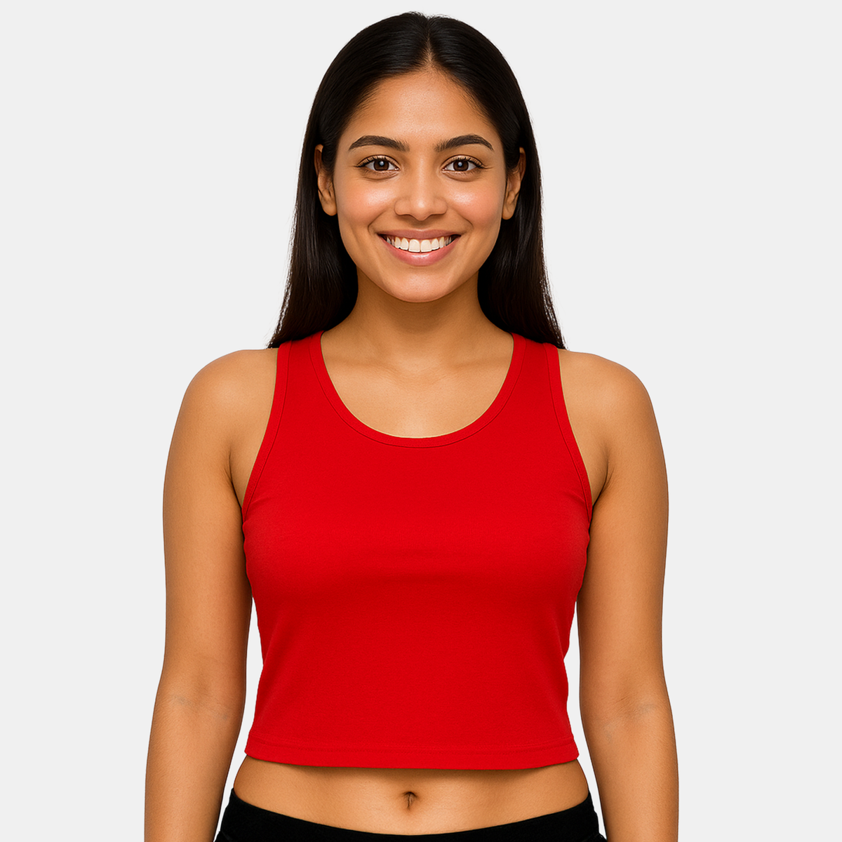 Envie Regular Fit U Neck Short Length Camisole Tank Top - NVC3033 (True Red)