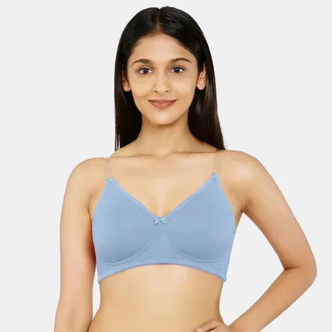 Envie NVB1136 powder blue minimiser bra non padded non wired 3/4th coverage bra