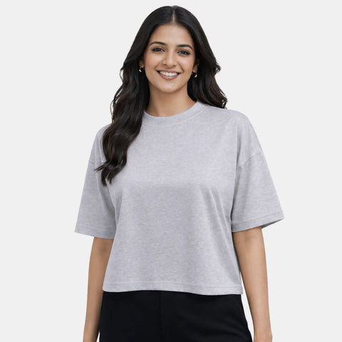 Envie Relaxed Fit Short Sleeve T-Shirt - NVTS1002 (Grey Melange)