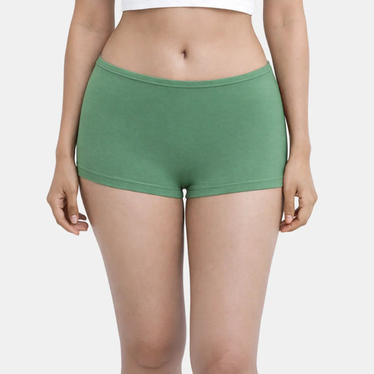 Envie Regular Fit Mid Rise Boyshorts - NVS5018 (Fair Green)