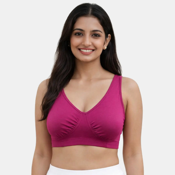 Envie Pack of 2 Non-Padded Non-Wired Full Coverage Sleeping Bra - NVB1022 (Dark Maroon)