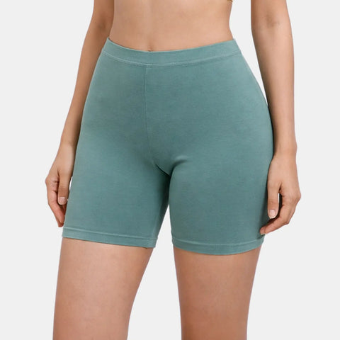 Envie Hugged Fit Thigh Length Cycling Shorts - NVS5019 (Safebrush Green)