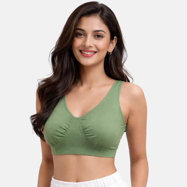 Envie Pack of 2 Non-Padded Non-Wired Full Coverage Sleeping Bra - NVB1022 (Fair Green)