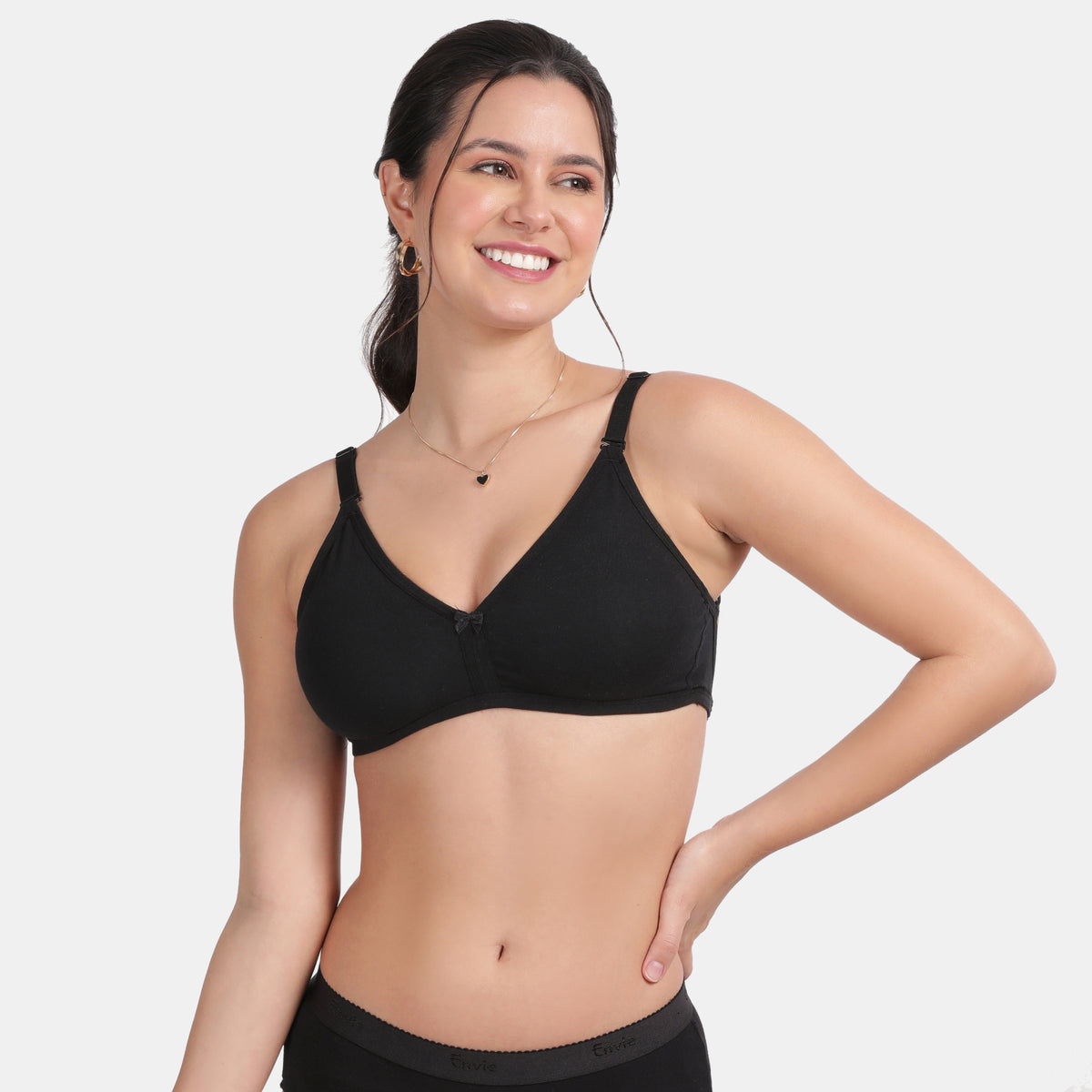 Envie Non-Padded Non-Wired 3/4th Coverage Backless Bra - NVB1120 (Black)