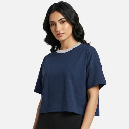 Envie Relaxed Fit Short Sleeve T-Shirt - NVTS1002 (Navy Melange)
