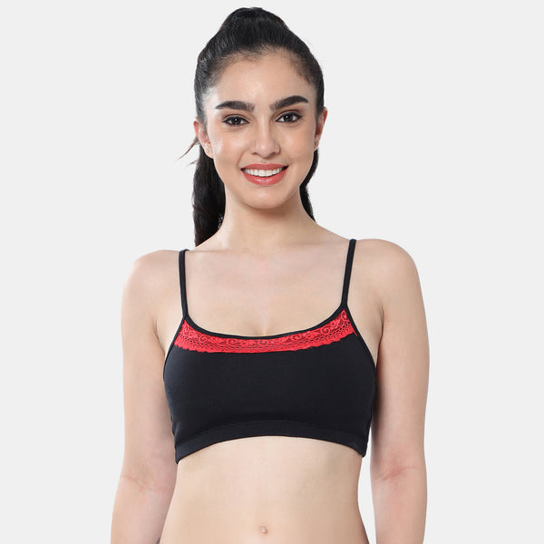 Envie Girls Non-Padded Non-Wired Full Coverage Beginners Bra - NVGB1113 (Black)