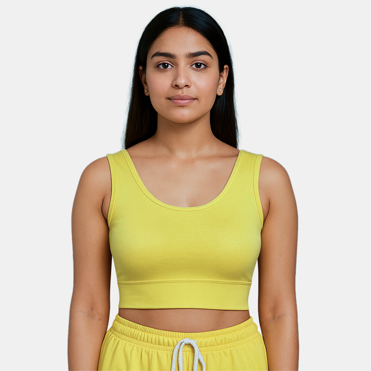 Envie Padded Non-Wired Full Coverage Sports Bra With Removable Padding - NVB1127 (Yellow)