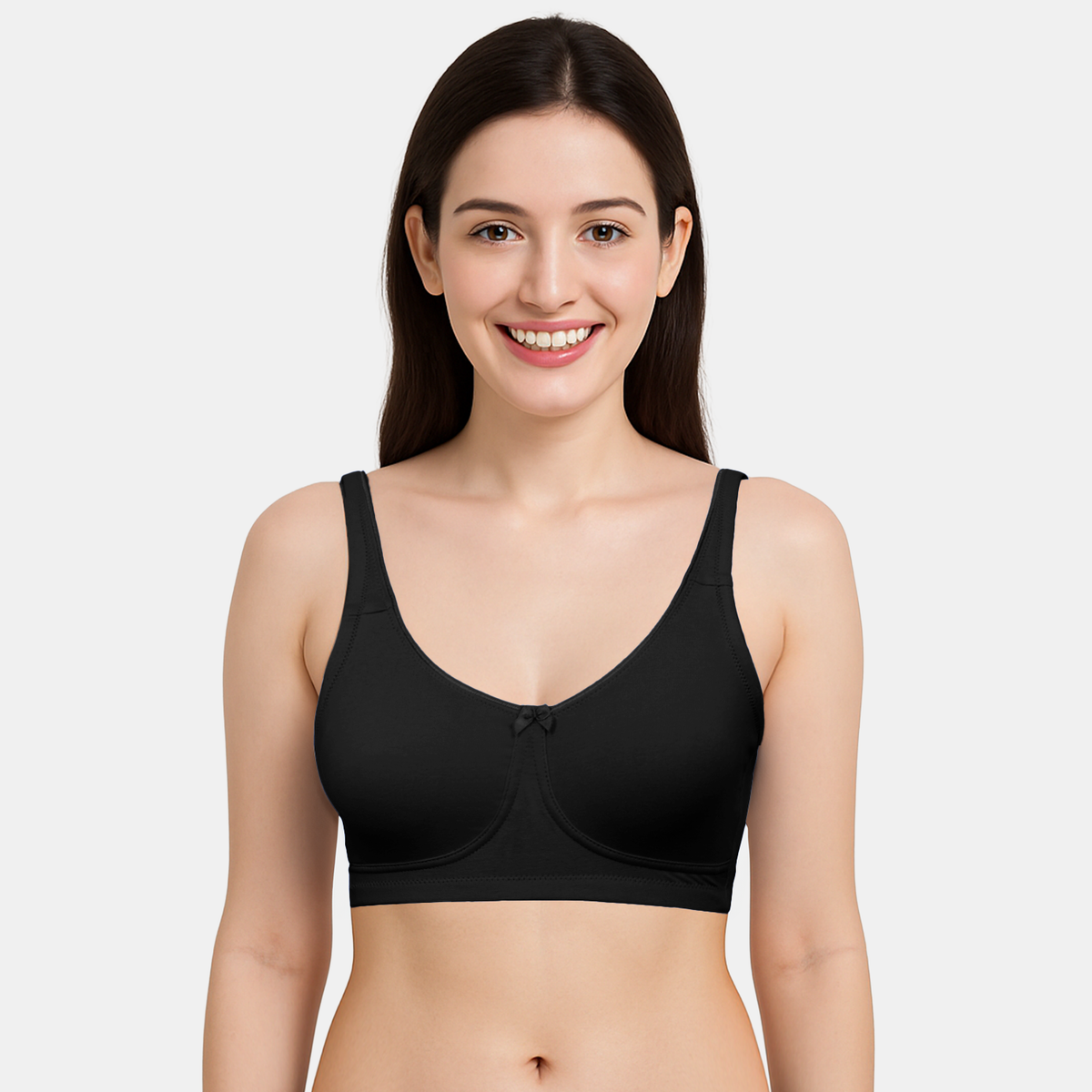 Envie Non-Padded Non-Wired 3/4th Coverage T-Shirt Bra - NVB1150 (Black)