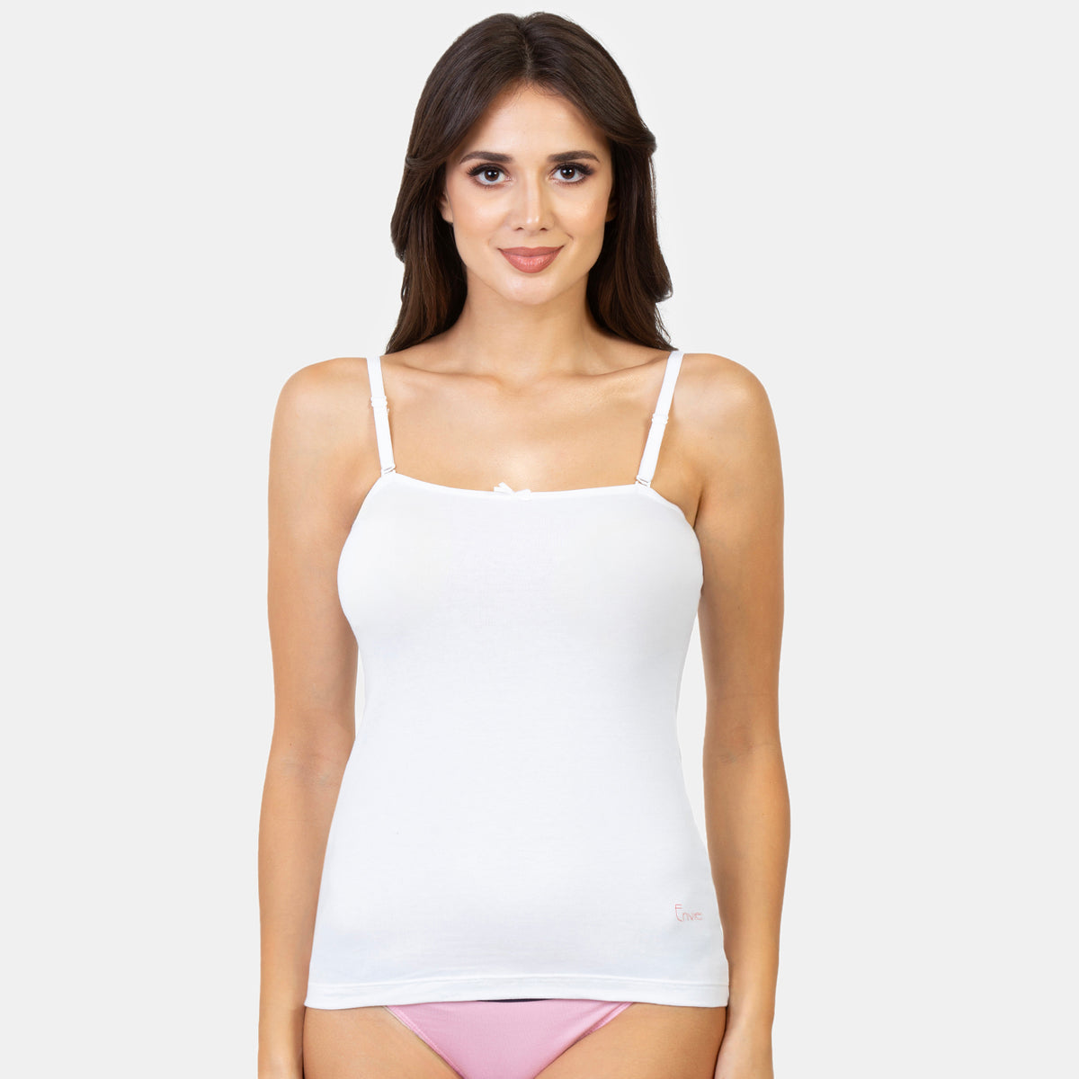 Envie Regular Fit Square Neck Short Length Camisole - NVC3018 (White)