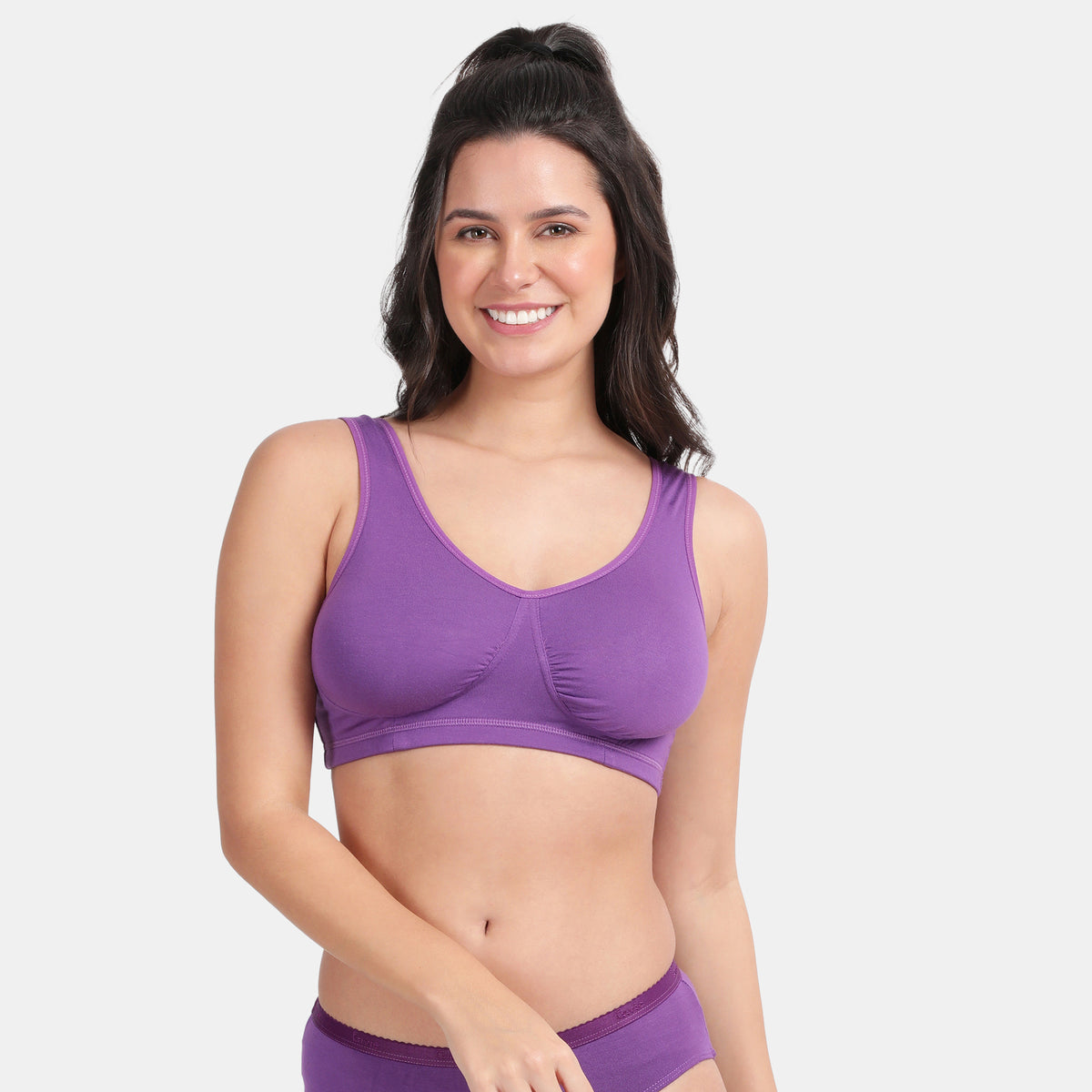 Envie Non-Padded Non-Wired Full Coverage Sleeping Bra - NVB1022 (Purple)