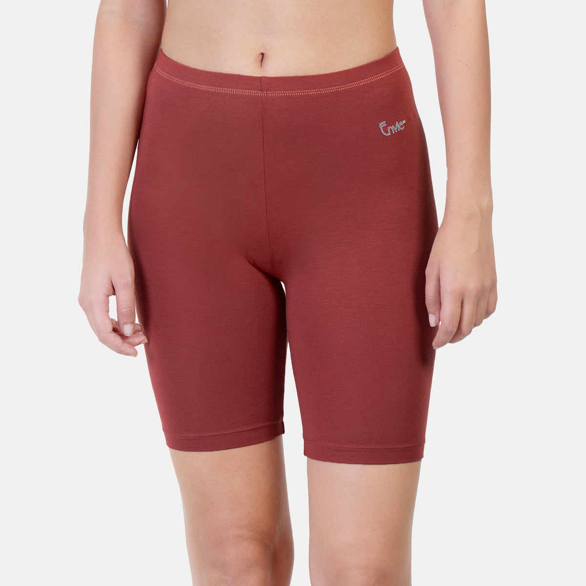 Envie Hugged Fit Thigh Length Cycling Shorts - NVS5020 (Lt. Maroon)