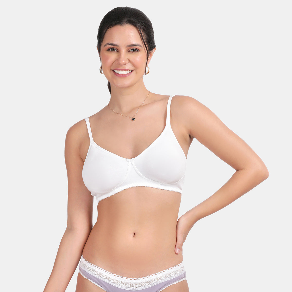 Envie Non-Padded Non-Wired 3/4th Coverage T-Shirt Bra - NVB1057 (White)