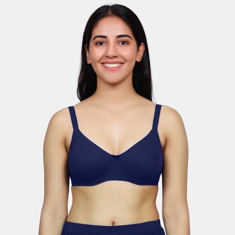 Envie Non-Padded Wired 3/4th Coverage T-Shirt Bra - NVB1132 (Navy)