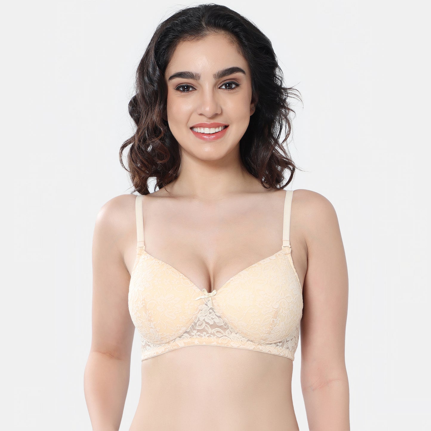 Envie Padded Non-Wired 3/4th Coverage T-Shirt Lace Bra - NVB1118